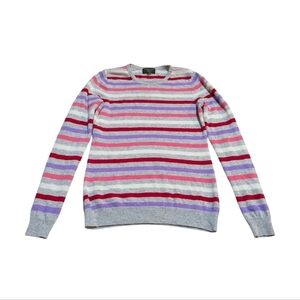 CHARTER CLUB Luxury Striped 100% Cashmere Sweater Small